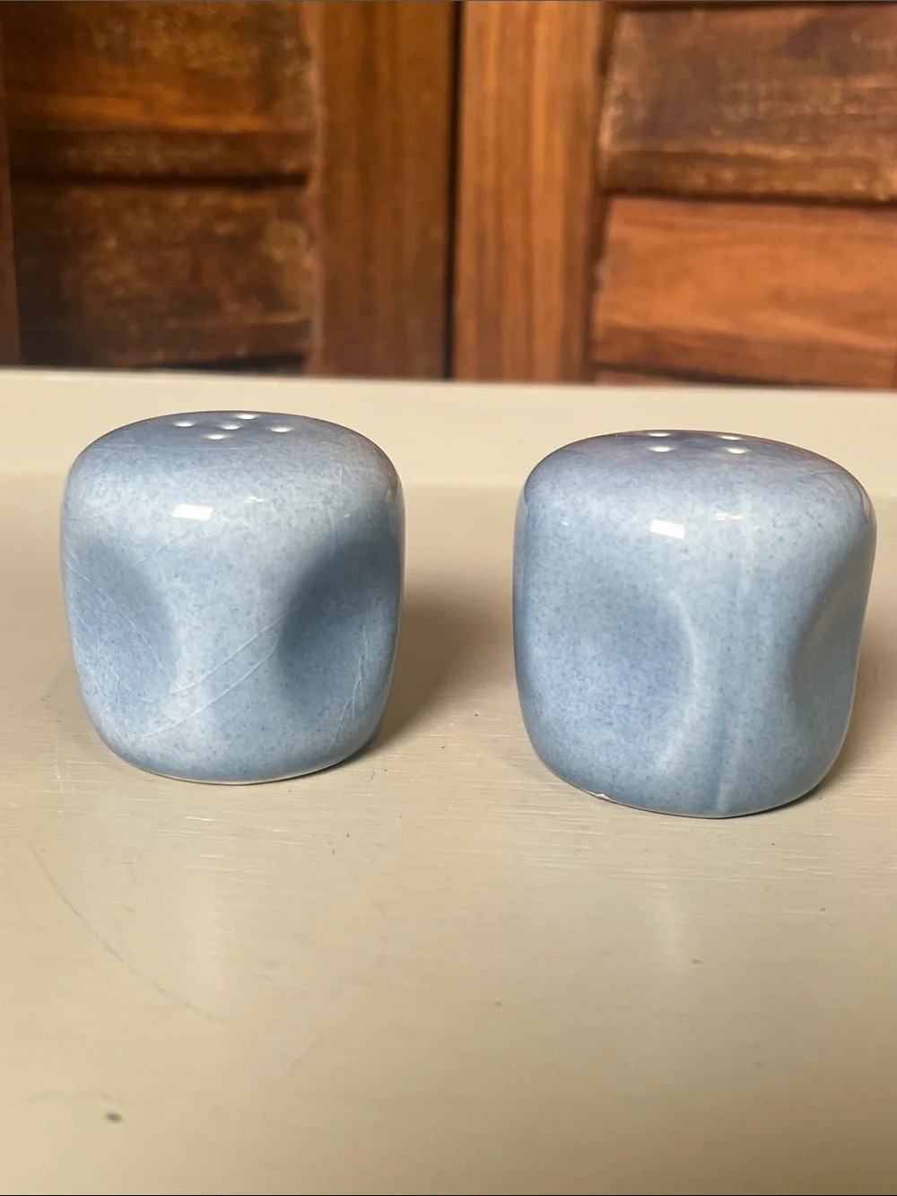 Ceramic Light Blue Salt and Pepper Shaker Set